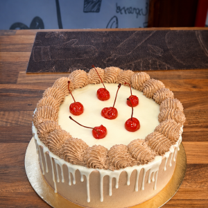 Tarta de bizcocho de vainilla y trufa